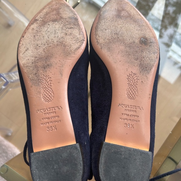 Aquazzura - Christy Lace-Up Suede Flats - 38.5 - Picture 5 of 5